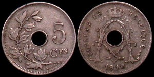 Belgia, 5 Centimes RR, KM 66