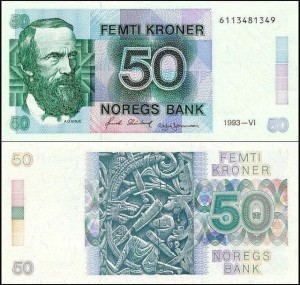 NORWEGIA, 50 KRONER 1993 Pick 42e
