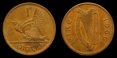 Irlandia 1 Penny 1966 Kura z kurczętami , KM 11 , 2zł.jpeg