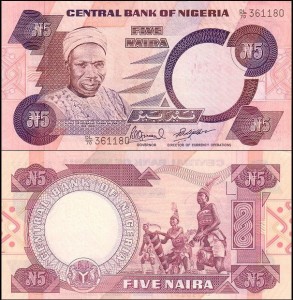 NIGERIA, 5 NAIRA (1984-2000) Pick 24e