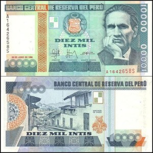 PERU, 10000 INTIS 1988, IPS - Roma, Pick 140