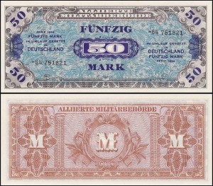 NIEMCY, 50 MARK 1944, Alianci - strefa rosyjska, nr.8 cyfr, Pick 196d