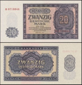 NIEMCY - DDR, 20 MARK 1955 Pick 19a