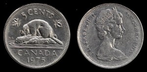 Kanada, 5 Cents 1975 , KM 60.1