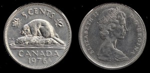 Kanada, 5 Cents 1976 , KM 60.1