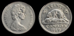 Kanada, 5 Cents 1969 , KM 60.1