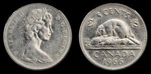Kanada, 5 Cents 1966 , KM 60.1