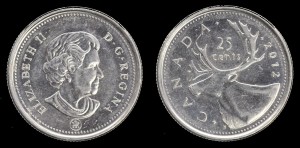 Kanada, 25 Cents 2012, KM 493