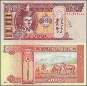 MONGOLIA, 20 TUGRIK 2020 Pick 63