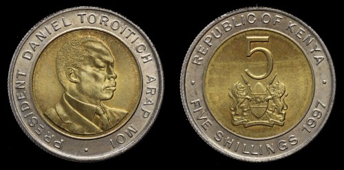 Kenia 5 shilling  Bimetal , KM 30 , 5zł.jpeg