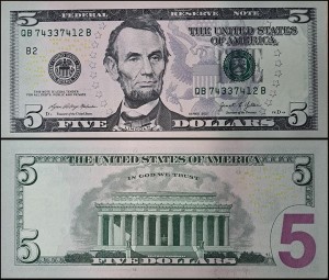 STANY ZJEDNOCZONE 5 DOLLARS	2021, B2 - New York, Pick W551