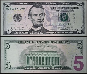 STANY ZJEDNOCZONE 5 DOLLARS	2021, L12 - San Francisco, Pick W551