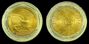 Kolumbia, 500 Pesos bimetal , KM 298