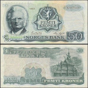 NORWEGIA, 50 KRONER 1983 Pick 37d