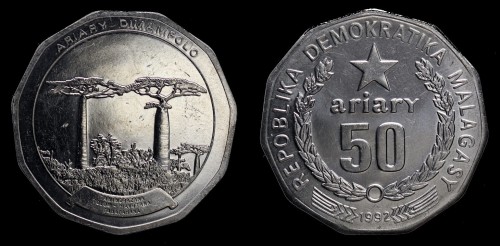 Madagaskar 50 ariary 1992 , KM 20 , 20zł.jpeg