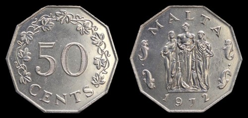 Malta 50Cents 1972 , KM 12 , 35zł.jpeg