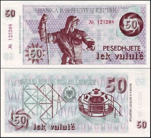 ALBANIA 50 LEK VALUTE (1992) Pick 50a