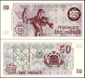 ALBANIA 50 LEK VALUTE (1992) Pick 50b