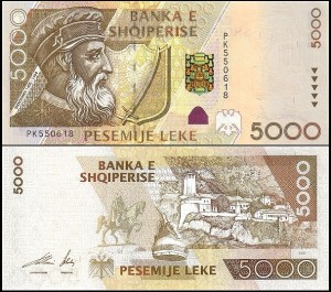 ALBANIA 5000 LEKE 2001 Pick 70