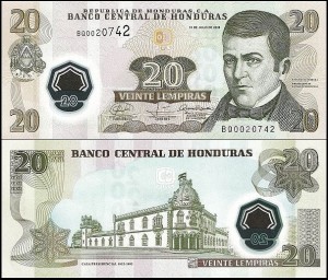 HONDURAS, 20 LEMPIRAS 2008, plastik, Pick 95(1)
