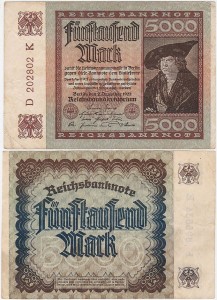 NIEMCY, 5000 MARK 2.12.1922, 6 cyfr, znak firmowy K, P. 81b2