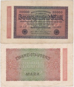 NIEMCY, 20000 MARK 20.II.1923, znak firmowy LV, Pick 85a