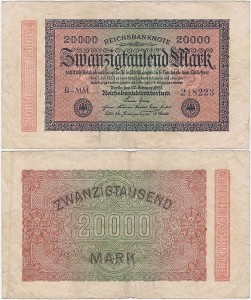 NIEMCY, 20000 MARK 20.II.1923, znak firmowy MM, Pick 85a