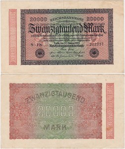 NIEMCY, 20000 MARK 20.II.1923, znak firmowy FN, Pick 85b