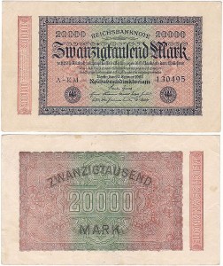 NIEMCY, 20000 MARK 20.II.1923, znak firmowy KM, Pick 85b