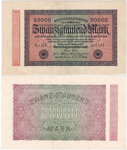 NIEMCY, 20000 MARK 20.II.1923, znak firmowy MK, Pick 85b