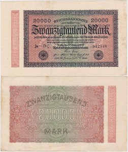 NIEMCY, 20000 MARK 20.II.1923, znak firmowy DC Pick 85e