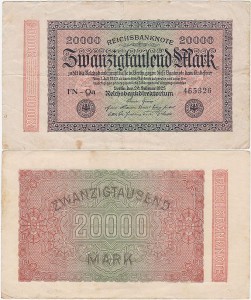 NIEMCY, 20000 MARK 20.II.1923, znak firmowy Qa Pick 85f