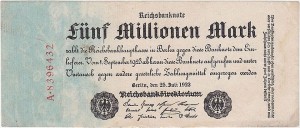 NIEMCY, 5000000 MARK 25.VII.1923, prefix A, Pick 95