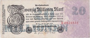 NIEMCY, 20000000 MARK 25.VII.1923, litera, 7 cyfr, Pick 97a