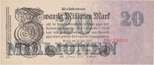 NIEMCY, 20000000 MARK 25.VII.1923, znak firmowy P, Pick 97b1