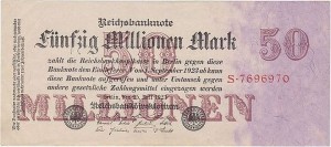 NIEMCY, 50000000 MARK 25.VII.1923, numer 7 cyfr, Pick 98a