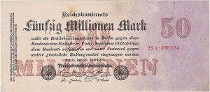 NIEMCY, 50000000 MARK 25.VII.1923, znak firmowy A, Pick 98b1