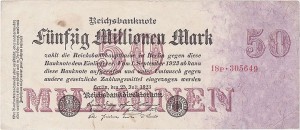 NIEMCY, 50000000 MARK 25.VII.1923, znak firmowy P, Pick 98b1