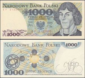 POLSKA, 1000 ZŁOTYCH 1.6.1982 seria EF, Parch. 200d2