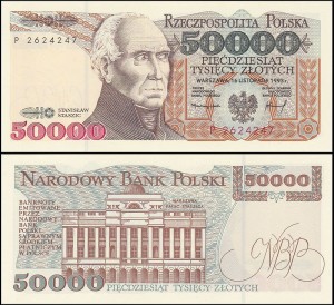 POLSKA, 50000 ZŁOTYCH 16.11.1993, seria P, Parch. 208b