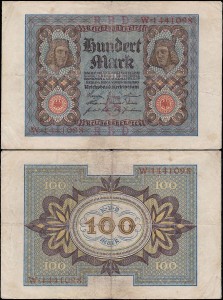 NIEMCY, 100 MAREK 1920, litera G, Pick 69a