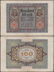 NIEMCY, 100 MAREK 1920, litera H, Pick 69b