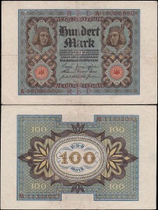 NIEMCY, 100 MAREK 1920, litera J, Pick 69b