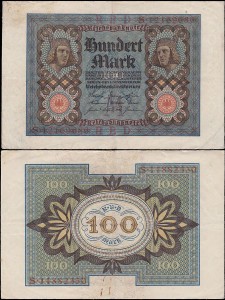 NIEMCY, 100 MAREK 1920, litera M, Pick 69b