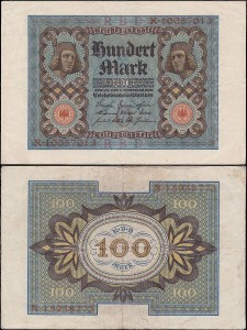 NIEMCY, 100 MAREK 1920, litera O, Pick 69b