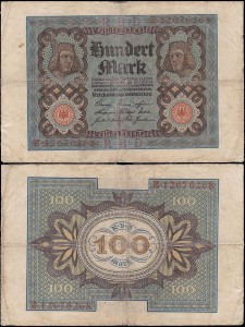 NIEMCY, 100 MAREK 1920, litera P, Pick 69b