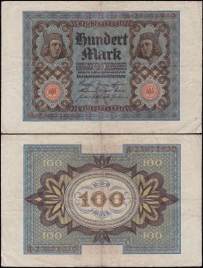 NIEMCY, 100 MAREK 1920, litera R, Pick 69b
