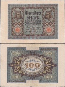 NIEMCY, 100 MAREK 1920, litera U, Pick 69b