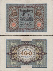 NIEMCY, 100 MAREK 1920, litera V, Pick 69b