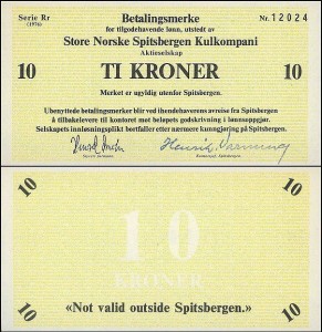 SPITSBERGEN, 10 KRONER 1978, WIELKA NORWESKA KAMPANIA WEGLOWA
